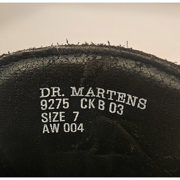 Dr. Martens 90s Black Boots 9275 England Sz US 10 Y2K combat Ankle EUC